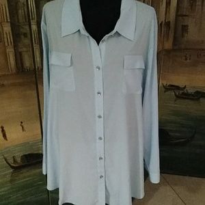 Susan Graver Baby Blue Blouse